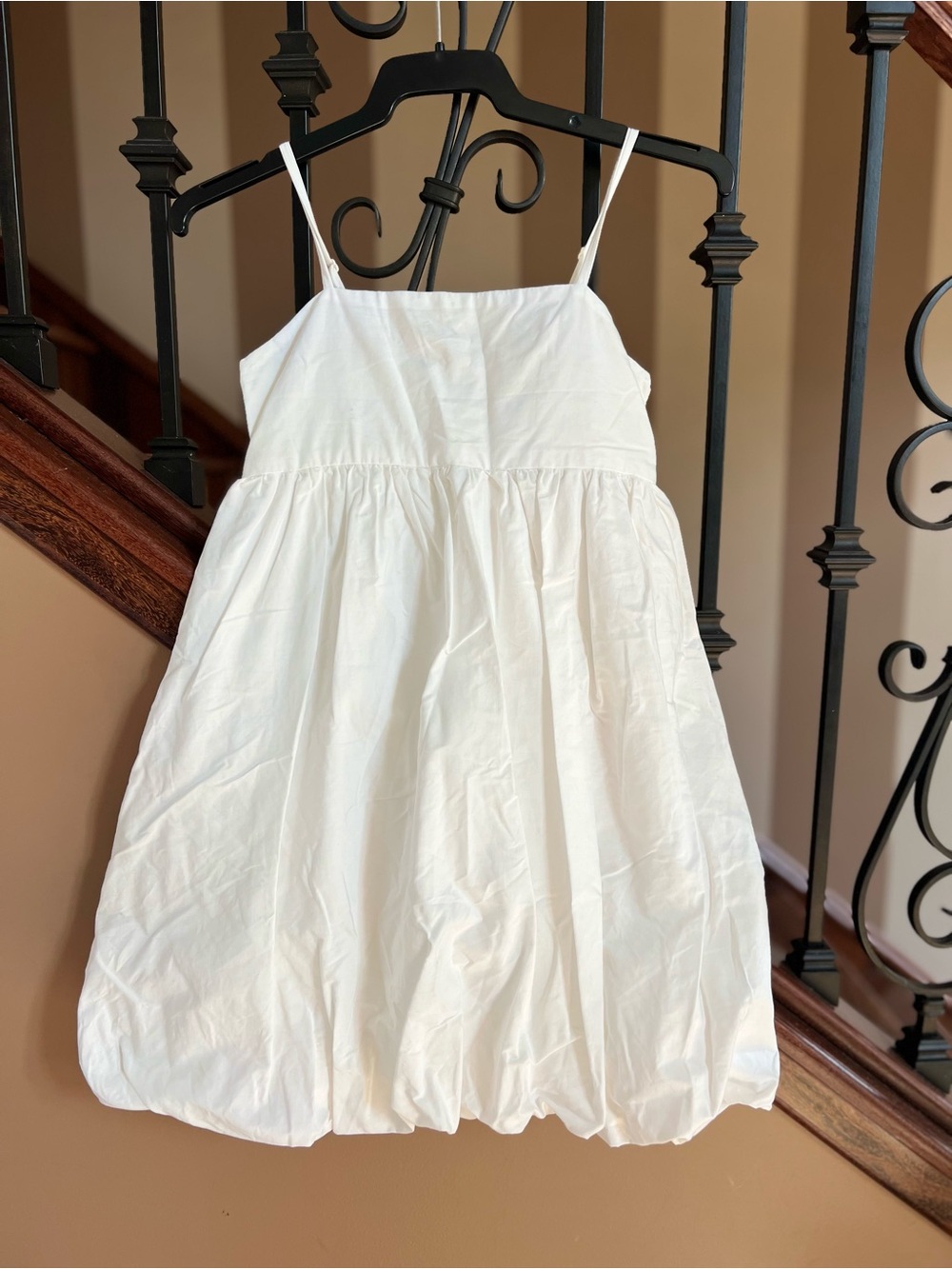 art class White Spaghetti-Strap Bubble Dress for Girls